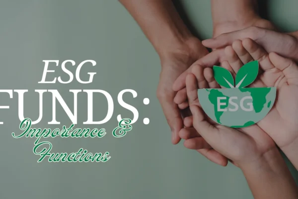 Two hands on top of one another with ESG funds written on it to depict the sustainability factor of the same